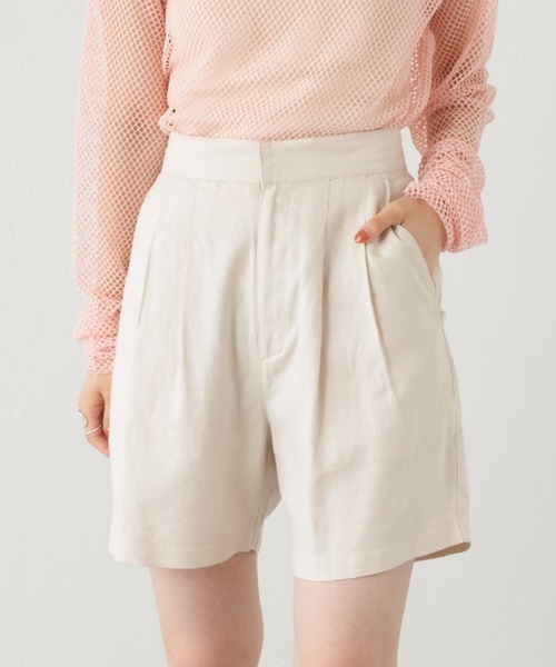 Kastane（カスタネ）の「【SETUP対応】リネンショートパンツ（その他パンツ・レディース・グリーン/アイボリー・FREE）」の21枚目の写真