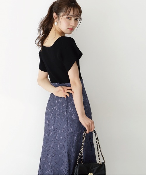 PROPORTION BODY DRESSING(プロポーションボディドレッシング)の「レースニットドッキングワンピース / 1212140509(ワンピース・レディース・ブルー/ブルー系その他/ピンク・SMALL/MEDIUM)」の6枚目の写真