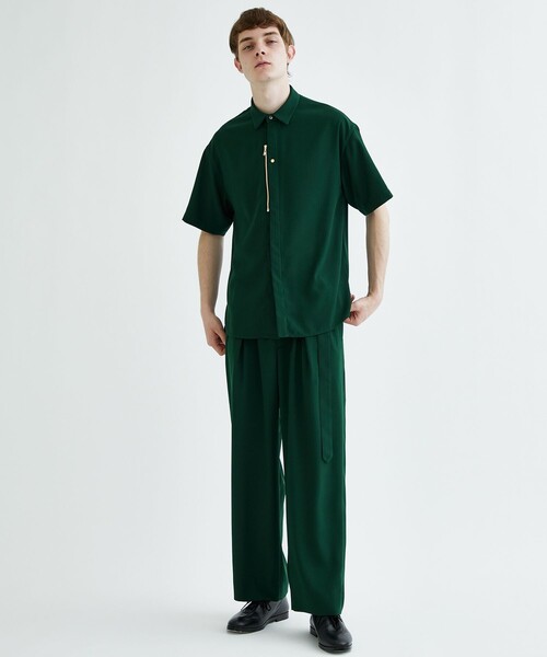 CULLNI（クルニ）の「STUDIOUS別注 SHORT SLEEVE ZIP SH（シャツ/ブラウス・メンズ・ブラック/グリーン/ライトブルーグレー・1/2）」の12枚目の写真