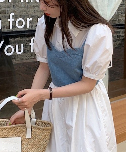 gossip!ロサンゼルス(ゴシップロサンゼルス)の「デニムビスチェ(ベスト・レディース・ブルー・FREE)」の4枚目の写真