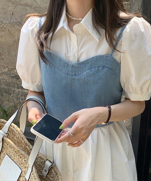 gossip!ロサンゼルス(ゴシップロサンゼルス)の「デニムビスチェ(ベスト・レディース・ブルー・FREE)」の12枚目の写真