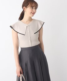 index | ケープカラーパールボタンニット【WEB限定サイズ】(ニット/セーター)