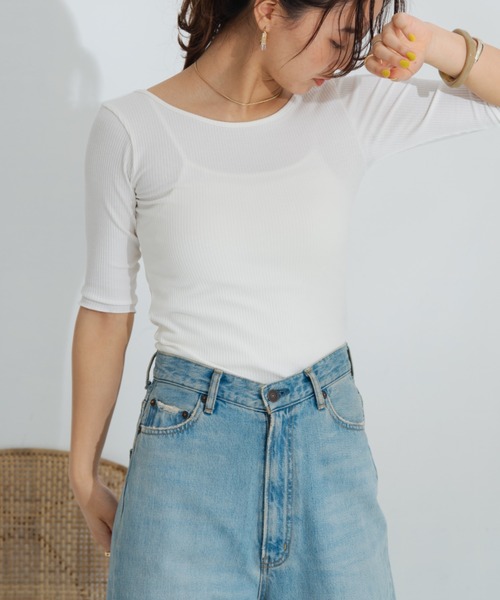 HANNE(アン)の「バックオープンレーヤードカットソー(Tシャツ/カットソー・レディース・ホワイト/ブラック/ブラウン・フリー)」の11枚目の写真