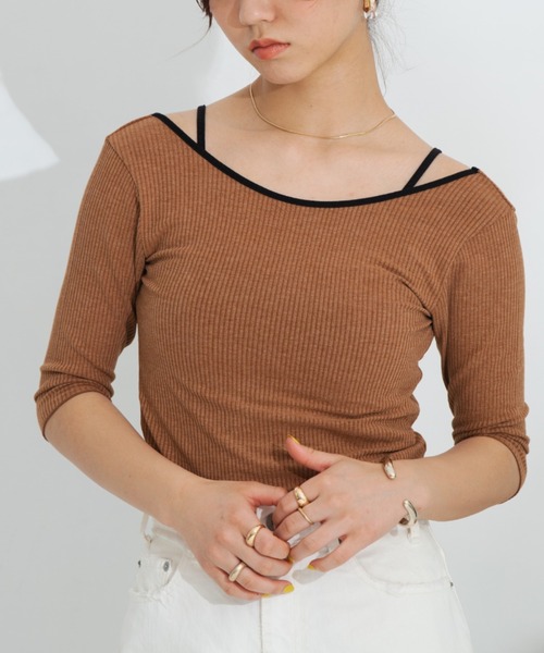 HANNE(アン)の「バックオープンレーヤードカットソー(Tシャツ/カットソー・レディース・ホワイト/ブラック/ブラウン・フリー)」の18枚目の写真