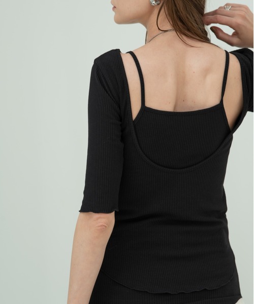 HANNE(アン)の「バックオープンレーヤードカットソー(Tシャツ/カットソー・レディース・ホワイト/ブラック/ブラウン・フリー)」の22枚目の写真