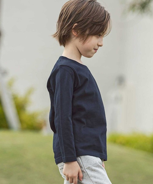 1piu1uguale3 RELAX（ウノピュウノウグァーレトレリラックス）の「1PIU1UGUALE3 RELAX(1PIU1UGUALE3 RELAX) キッズサイドロゴプリントロンT（Tシャツ/カットソー・キッズ・ホワイト/ブラック/トップグレー/ネイビー・130/150/110）」の15枚目の写真