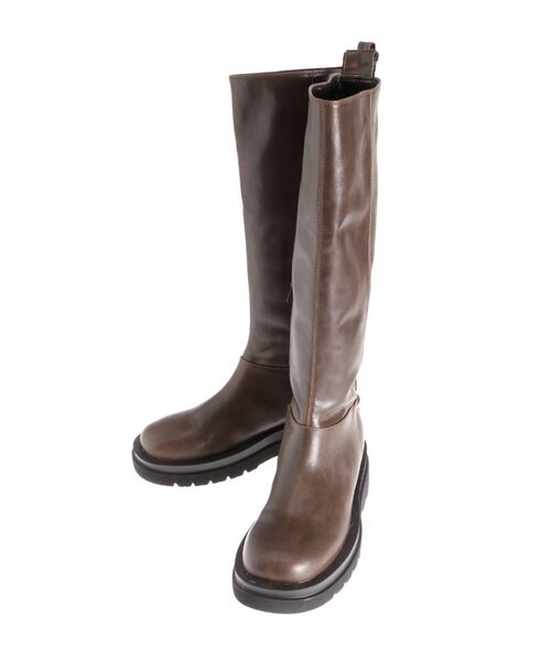 merry jenny（メリージェニー）の「nuanceトラックソールニーブーツ（ブーツ・レディース・ブラック/ベージュ/ブラウン・MEDIUM/LARGE）」の3枚目の写真