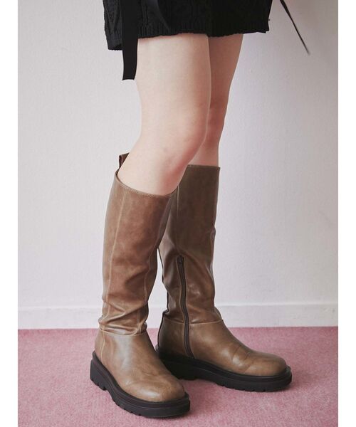 merry jenny（メリージェニー）の「nuanceトラックソールニーブーツ（ブーツ・レディース・ブラック/ベージュ/ブラウン・MEDIUM/LARGE）」の9枚目の写真