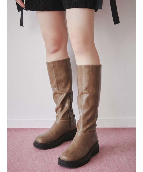 merry jenny（メリージェニー）の「nuanceトラックソールニーブーツ（ブーツ・レディース・ブラック/ベージュ/ブラウン・MEDIUM/LARGE）」の10枚目の写真