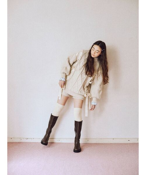 merry jenny（メリージェニー）の「nuanceトラックソールニーブーツ（ブーツ・レディース・ブラック/ベージュ/ブラウン・MEDIUM/LARGE）」の18枚目の写真