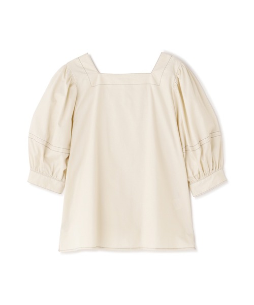 N.（N. Natural Beauty Basic）（エヌエヌナチュラルビューティーベーシック）の「◆配色ステッチスクエアネックブラウス（シャツ/ブラウス・レディース・パープル/オフホワイト/インディゴブルー・MEDIUM）」の15枚目の写真