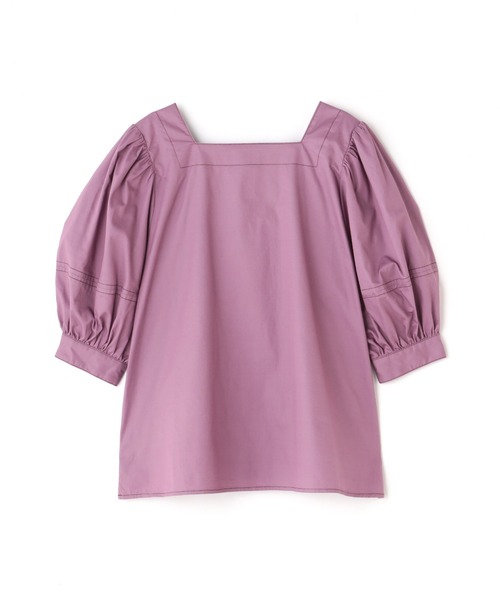 N.（N. Natural Beauty Basic）（エヌエヌナチュラルビューティーベーシック）の「◆配色ステッチスクエアネックブラウス（シャツ/ブラウス・レディース・パープル/オフホワイト/インディゴブルー・MEDIUM）」の19枚目の写真