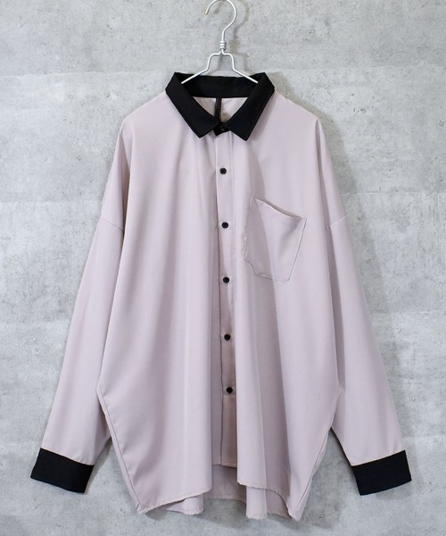 Ritzy（リッツィー）の「ポリストレッチ クレリックシャツ（シャツ/ブラウス・メンズ・ホワイト/グレイッシュベージュ/チャコール/サックスブルー/グリーン/ネイビー/パープル/ブラック・MEDIUM/LARGE/X-LARGE）」の15枚目の写真