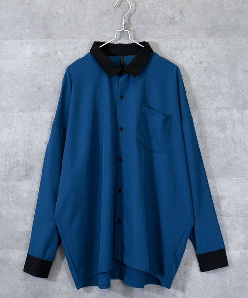 Ritzy（リッツィー）の「ポリストレッチ クレリックシャツ（シャツ/ブラウス・メンズ・ホワイト/グレイッシュベージュ/チャコール/サックスブルー/グリーン/ネイビー/パープル/ブラック・MEDIUM/LARGE/X-LARGE）」の16枚目の写真