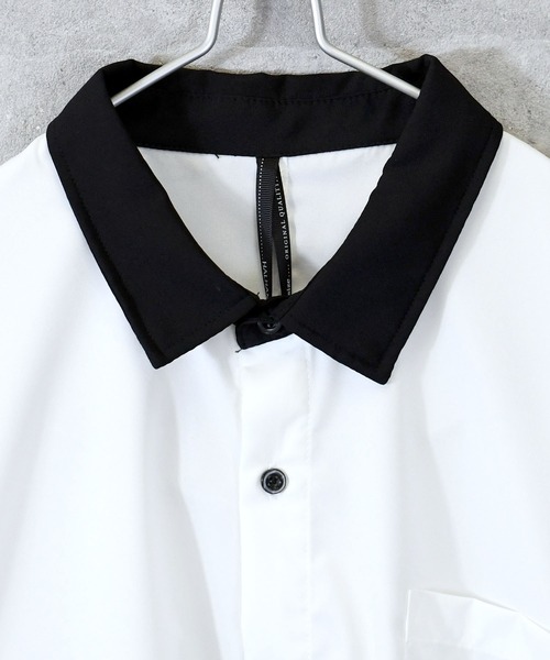 Ritzy（リッツィー）の「ポリストレッチ クレリックシャツ（シャツ/ブラウス・メンズ・ホワイト/グレイッシュベージュ/チャコール/サックスブルー/グリーン/ネイビー/パープル/ブラック・MEDIUM/LARGE/X-LARGE）」の21枚目の写真