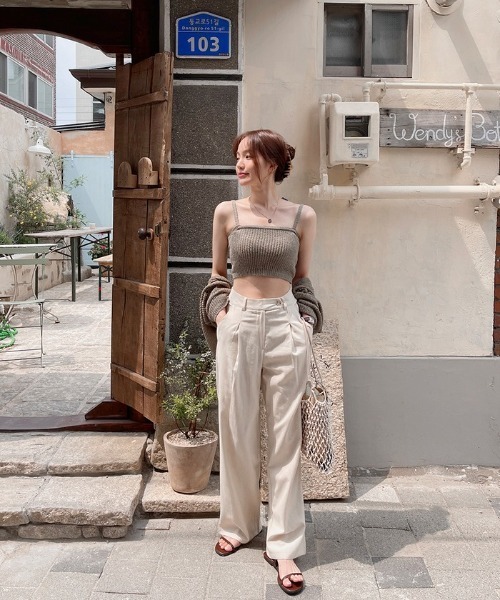 SONA（ソナ）の「SONYUNARA ピンタックリネンスラックス（スラックス・レディース・ブラック/ベージュ/アイボリー・SMALL/MEDIUM/LARGE）」の8枚目の写真