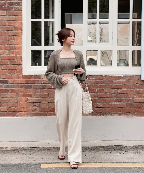 SONA（ソナ）の「SONYUNARA ピンタックリネンスラックス（スラックス・レディース・ブラック/ベージュ/アイボリー・SMALL/MEDIUM/LARGE）」の7枚目の写真