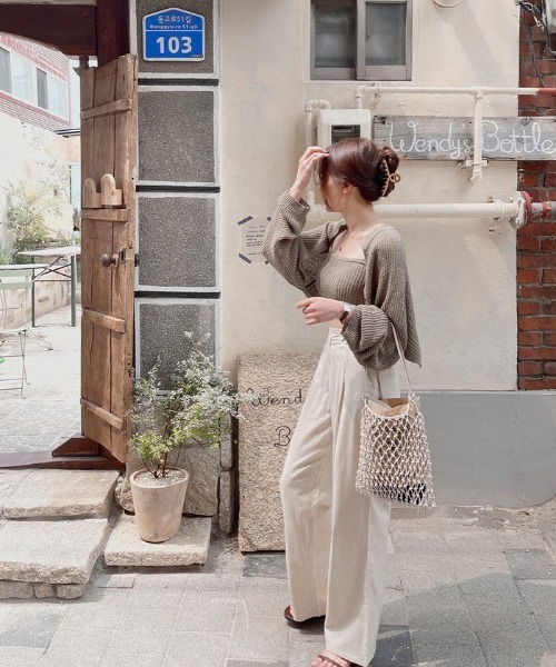 SONA（ソナ）の「SONYUNARA ピンタックリネンスラックス（スラックス・レディース・ブラック/ベージュ/アイボリー・SMALL/MEDIUM/LARGE）」の4枚目の写真