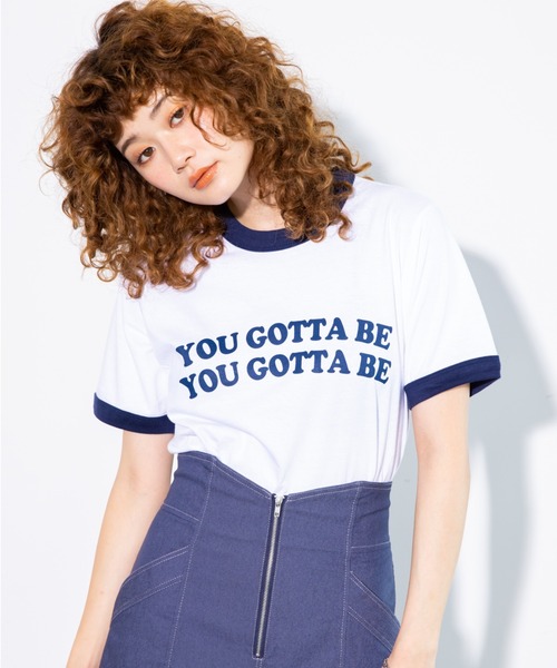 koe(コエ)の「リンガーTシャツ*(Tシャツ/カットソー・レディース・ブラック/ネイビー/レッド・FREE)」の1枚目の写真