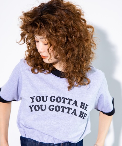 koe(コエ)の「リンガーTシャツ*(Tシャツ/カットソー・レディース・ブラック/ネイビー/レッド・FREE)」の2枚目の写真