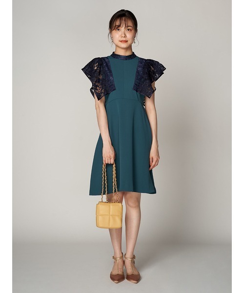 LILY BROWN(リリーブラウン)の「レーススリーブミニドレス(ワンピース・レディース・ブラック/グリーン/ラベンダー・1/0)」の3枚目の写真