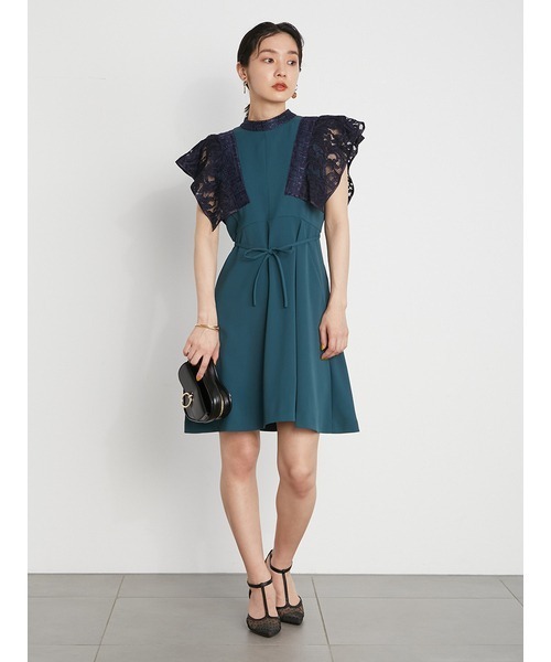 LILY BROWN(リリーブラウン)の「レーススリーブミニドレス(ワンピース・レディース・ブラック/グリーン/ラベンダー・1/0)」の9枚目の写真