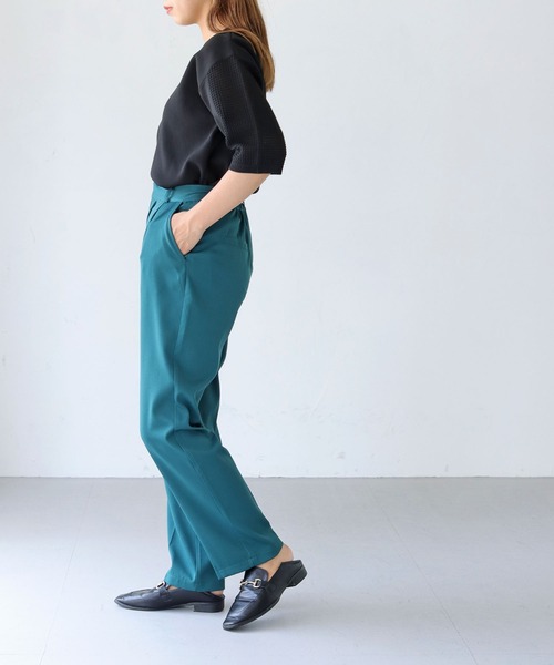 HER CLOSET(ハークローゼット)の「【shemoshelly】ダンボールKNITメッシュ袖プルオーバー(ニット/セーター・レディース・ブラック/グリーン/モカ/オートミール/コーラルピンク・M)」の11枚目の写真