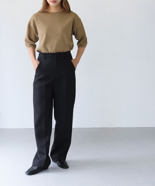 HER CLOSET(ハークローゼット)の「【shemoshelly】ダンボールKNITメッシュ袖プルオーバー(ニット/セーター・レディース・ブラック/グリーン/モカ/オートミール/コーラルピンク・M)」の16枚目の写真