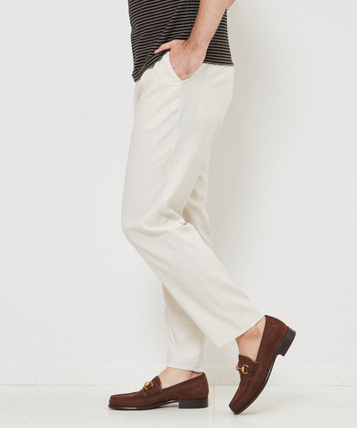 EDIFICE（エディフィス）の「“RIRANCHA(R) / リランチェ” リネンライク ストレッチ テーパード イージーパンツ（その他パンツ・メンズ・ブラック/グリーン/アイボリー/ベージュ系その他・SMALL/MEDIUM/LARGE）」の12枚目の写真