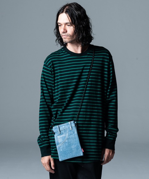 glamb(グラム)の「Denim Sacoche Bag / デニムサコッシュバッグ(ボディバッグ/ウエストポーチ・メンズ・ライトインディゴブルー・FREE)」の9枚目の写真