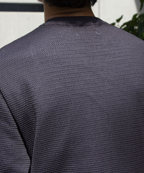 GLOSTER（グロスター）の「《ニット＋カットソーの2点SET》日本製 レイヤード プルオーバーニット ドロップショルダー（ニット/セーター・メンズ・チャコールグレー/パープル/ネイビー/ピンク・S/M/L）」の11枚目の写真
