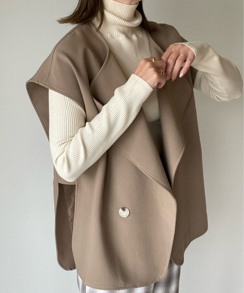 y/m by misato（イムバイミサト）の「リブタートルトップス（ニット/セーター・レディース・ブラック/オレンジ/グリーン/アイボリー・FREE）」の2枚目の写真