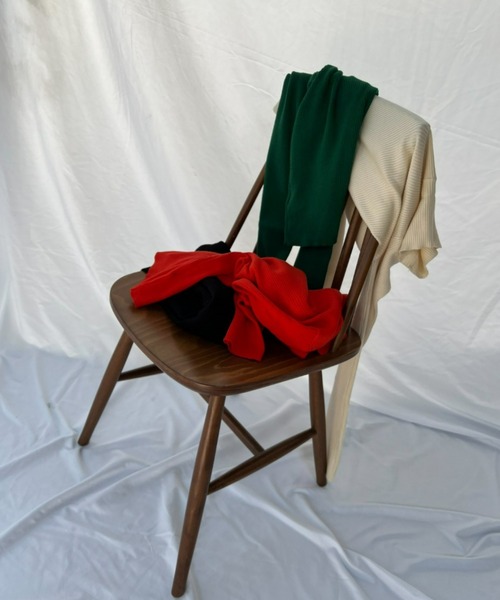 y/m by misato（イムバイミサト）の「リブタートルトップス（ニット/セーター・レディース・ブラック/オレンジ/グリーン/アイボリー・FREE）」の11枚目の写真