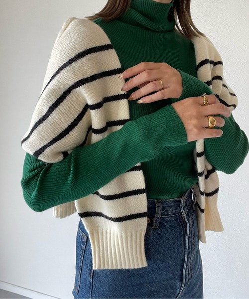 y/m by misato（イムバイミサト）の「リブタートルトップス（ニット/セーター・レディース・ブラック/オレンジ/グリーン/アイボリー・FREE）」の22枚目の写真