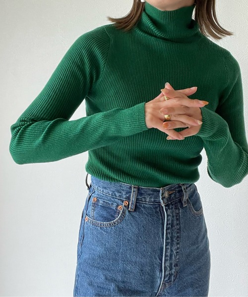 y/m by misato（イムバイミサト）の「リブタートルトップス（ニット/セーター・レディース・ブラック/オレンジ/グリーン/アイボリー・FREE）」の21枚目の写真