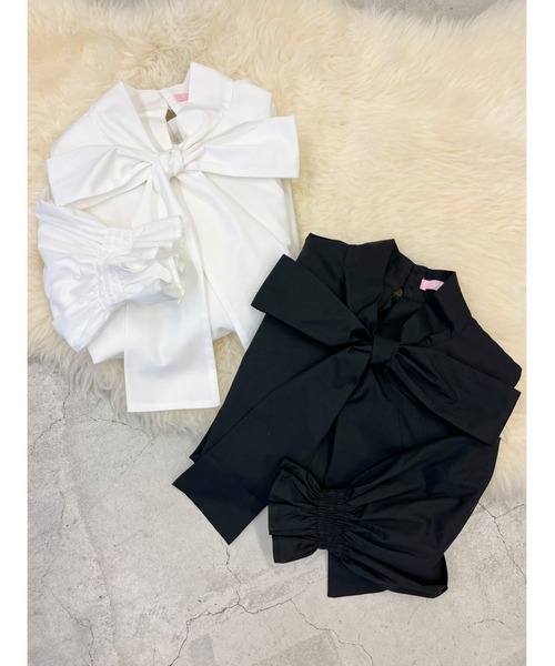 PHILLY(フィリー)の「【PHILLY】リボン付きブラウス(シャツ/ブラウス・レディース・ホワイト/ブラック/ブルー・FREE)」の6枚目の写真