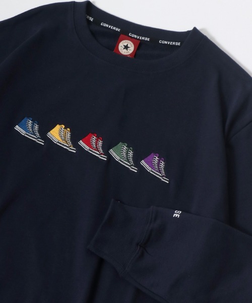 CONVERSE(コンバース)の「CONVERSE/コンバース シューズ刺繍 袖切替 リンガー スウェット レディース メンズ トレーナー トップス(スウェット・レディース・ホワイト/アッシュグレー/ブラック/ベージュ/ネイビー/ブラウン/グリーン/オートミール/ブラック系その他/ブルー系その他/ブルーグリーン/スミクロ/ワイン/ブラック系その他2・LL/M/L)」の11枚目の写真