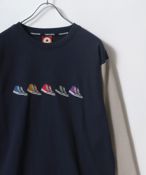 CONVERSE(コンバース)の「CONVERSE/コンバース シューズ刺繍 袖切替 リンガー スウェット レディース メンズ トレーナー トップス(スウェット・レディース・ホワイト/アッシュグレー/ブラック/ベージュ/ネイビー/ブラウン/グリーン/オートミール/ブラック系その他/ブルー系その他/ブルーグリーン/スミクロ/ワイン/ブラック系その他2・LL/M/L)」の21枚目の写真