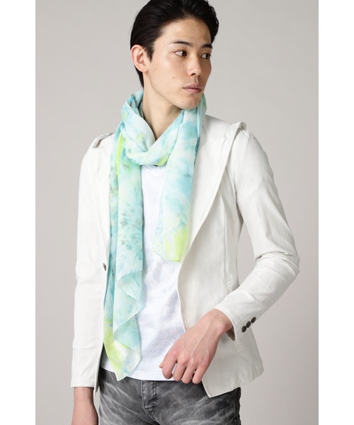 TORNADO MART（トルネードマート）の「TORNADO MART∴タイダイストール（ストール/ショール・メンズ・オレンジ系/ライトグリーン・F）」の5枚目の写真