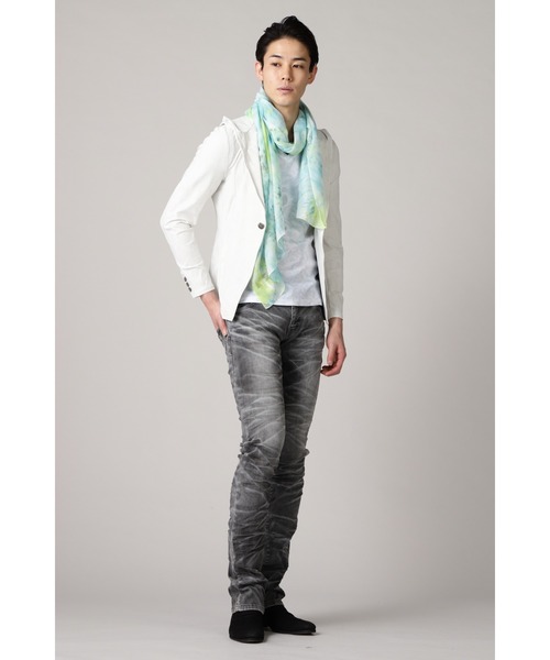 TORNADO MART（トルネードマート）の「TORNADO MART∴タイダイストール（ストール/ショール・メンズ・オレンジ系/ライトグリーン・F）」の6枚目の写真