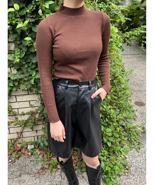 PHILLY（フィリー）の「カラーリブニットソー（ニット/セーター・レディース・ブラック/ブラウン/サックスブルー/グリーン/アイボリー/ライトパープル・FREE）」の20枚目の写真