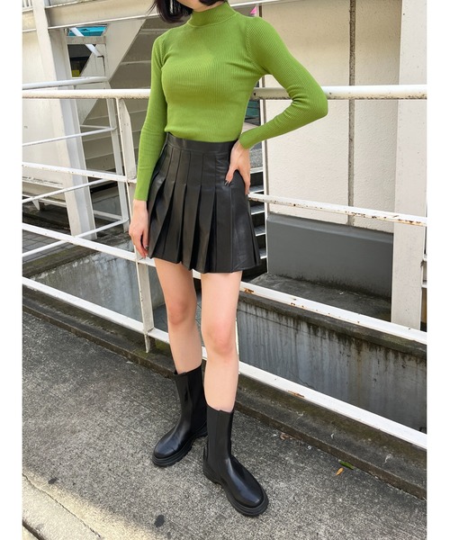 PHILLY（フィリー）の「カラーリブニットソー（ニット/セーター・レディース・ブラック/ブラウン/サックスブルー/グリーン/アイボリー/ライトパープル・FREE）」の21枚目の写真