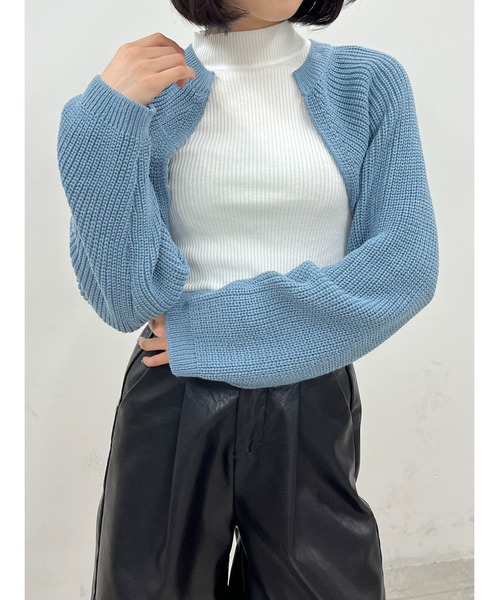 PHILLY（フィリー）の「カラーリブニットソー（ニット/セーター・レディース・ブラック/ブラウン/サックスブルー/グリーン/アイボリー/ライトパープル・FREE）」の10枚目の写真