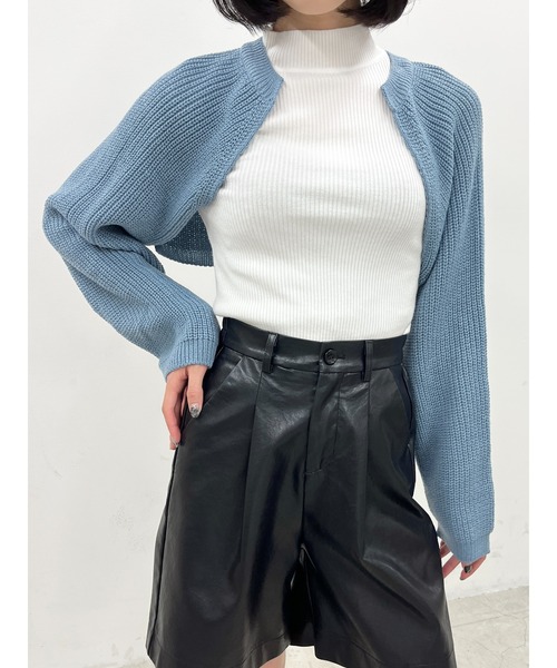 PHILLY（フィリー）の「カラーリブニットソー（ニット/セーター・レディース・ブラック/ブラウン/サックスブルー/グリーン/アイボリー/ライトパープル・FREE）」の11枚目の写真