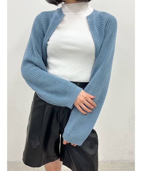 PHILLY（フィリー）の「カラーリブニットソー（ニット/セーター・レディース・ブラック/ブラウン/サックスブルー/グリーン/アイボリー/ライトパープル・FREE）」の12枚目の写真