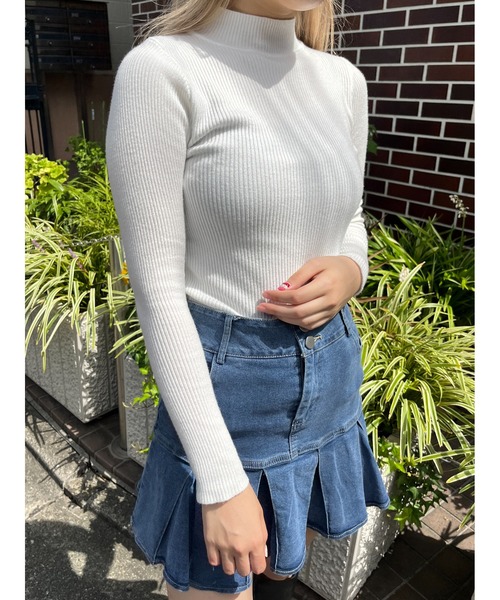 PHILLY（フィリー）の「カラーリブニットソー（ニット/セーター・レディース・ブラック/ブラウン/サックスブルー/グリーン/アイボリー/ライトパープル・FREE）」の18枚目の写真