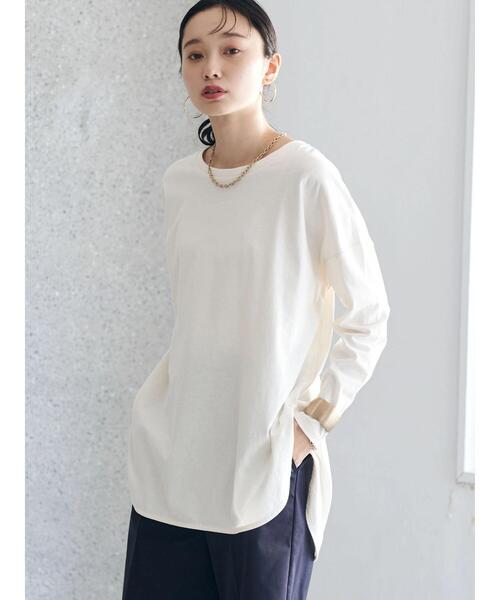 earth music&ecology（アースミュージックアンドエコロジー）の「ラウンドヘムロンT（Tシャツ/カットソー・レディース・オフホワイト・FREE）」の21枚目の写真