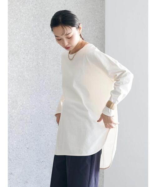 earth music&ecology（アースミュージックアンドエコロジー）の「ラウンドヘムロンT（Tシャツ/カットソー・レディース・オフホワイト・FREE）」の20枚目の写真