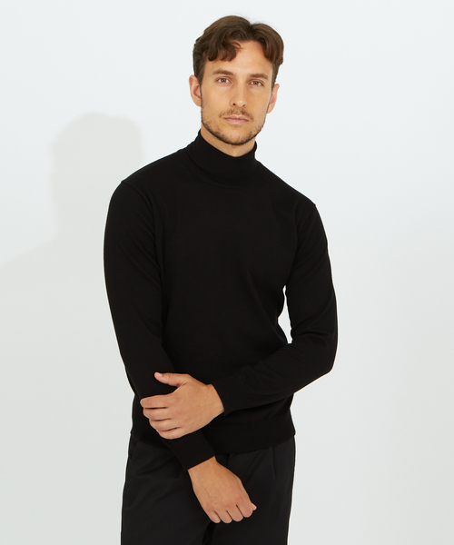 DESIGNWORKS（デザインワークス）の「【定番人気】カシミヤタッチ タートルネックニット（ニット/セーター・メンズ・ブラック/グリーン/アイボリー/ライトベージュ・46/48/50）」の3枚目の写真