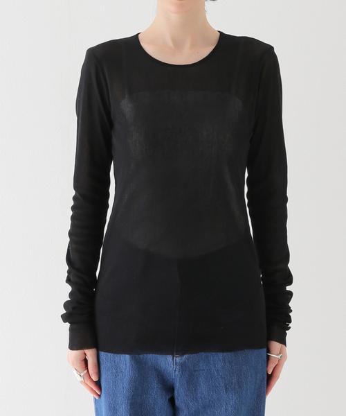 plage（プラージュ）の「Mesh Sheer ロンT（Tシャツ/カットソー・レディース・ブラック/ベージュ/グレー・FREE）」の14枚目の写真